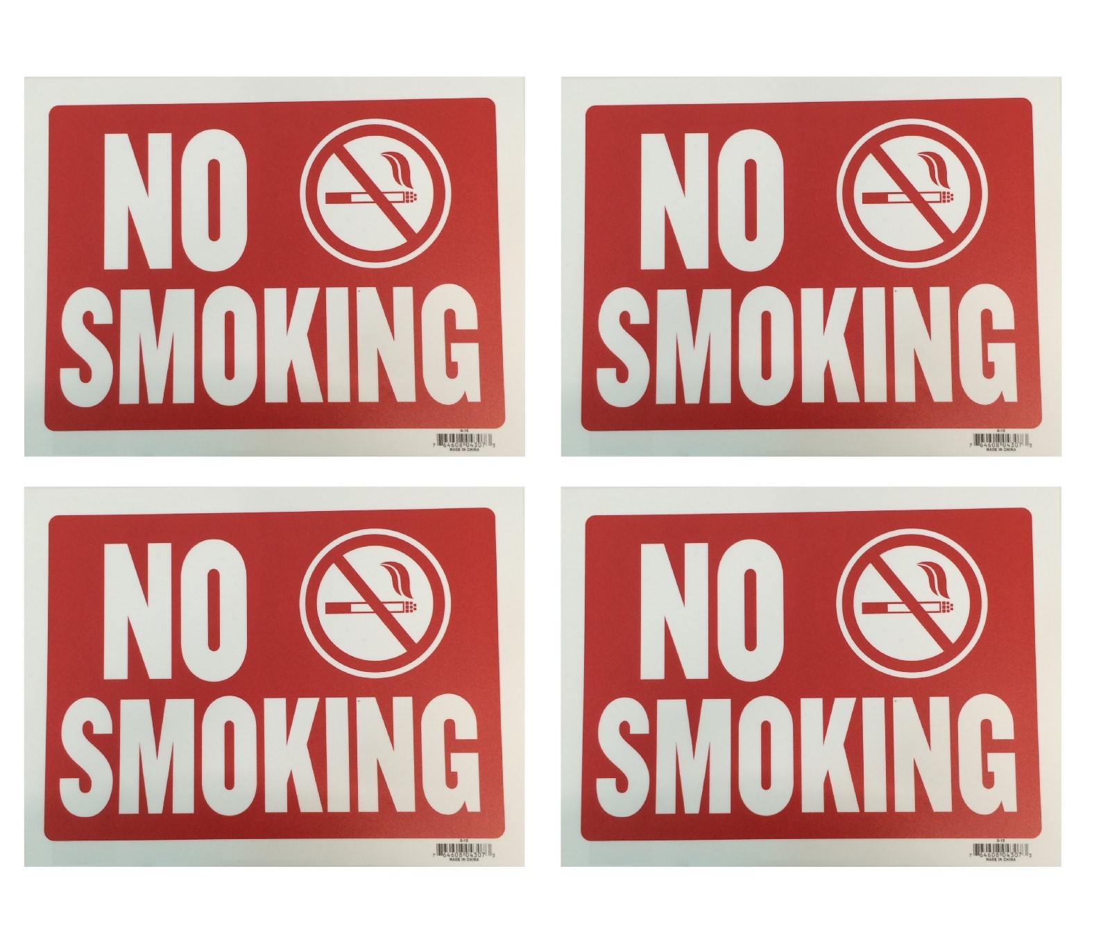 4pcs NO SMOKING Flexible Heavy Plastic Sheet 9″x12″ – 4 Sign