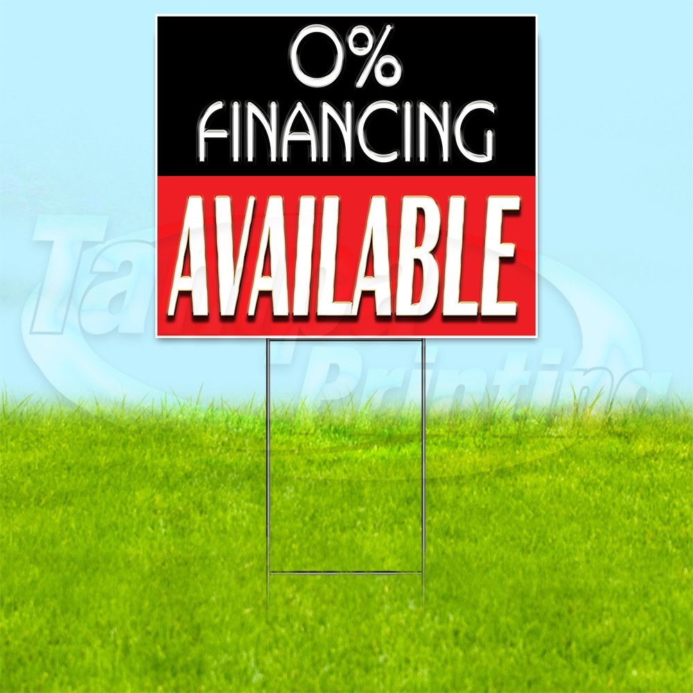0% FINANCING AVAILABLE 18×24 Yard Sign Plastic Corrugated WITH STAKE USA YS00272