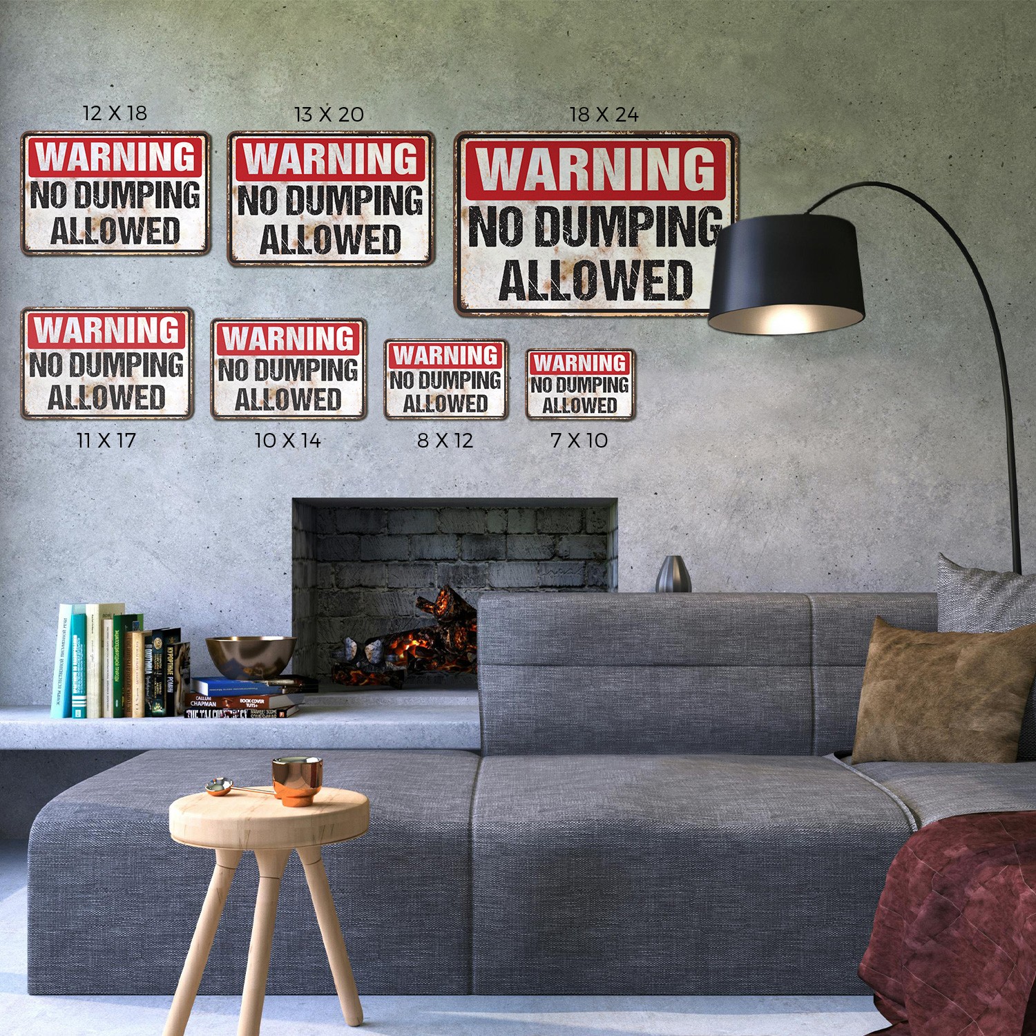 Warning No Dumping Allowed Vintage Style Sign Take It Elsewhere Please Perfect
