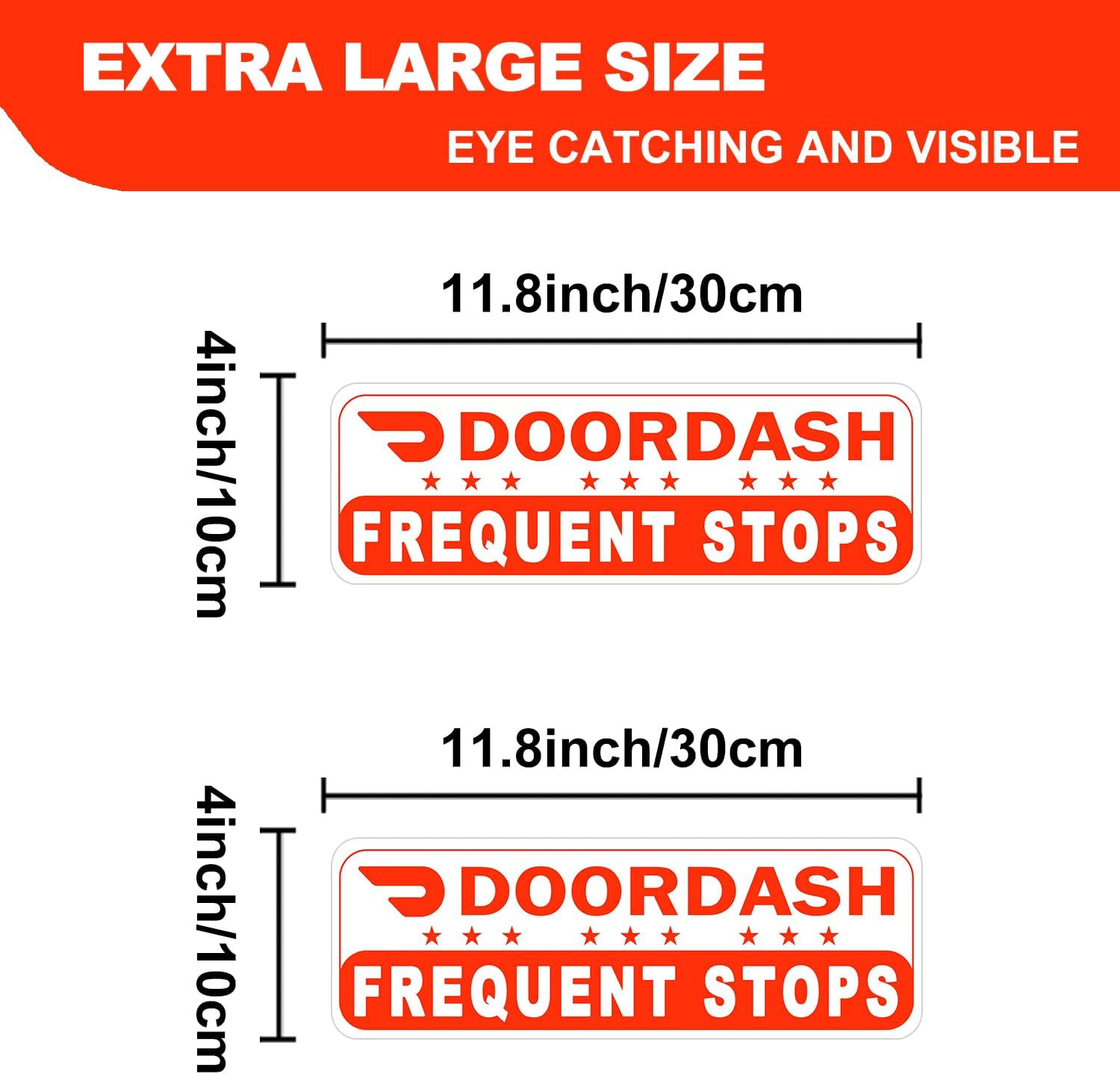 2 Pack Doordash Magnetic Sign for Car, Doordash Car Magnets Sign, Reflective