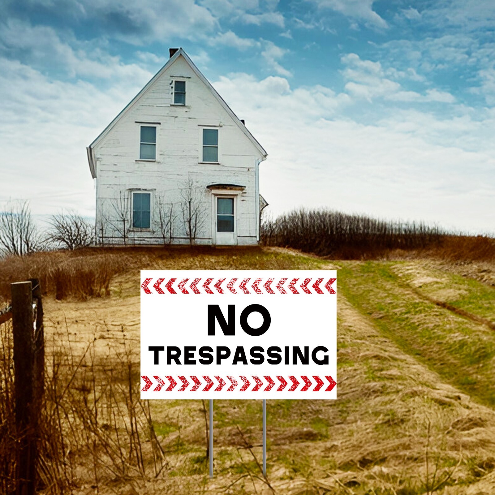 No Trespassing Yard Signs with H-Stakes, Protect Your Home, Safety and Privacy