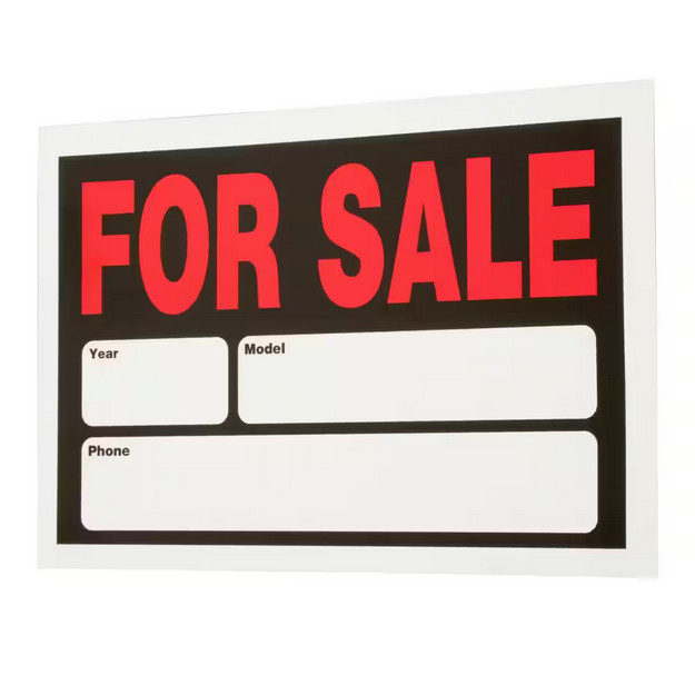 8″ x 12″ Plastic Auto for Sale Sign – Durable and Weather-Resistant