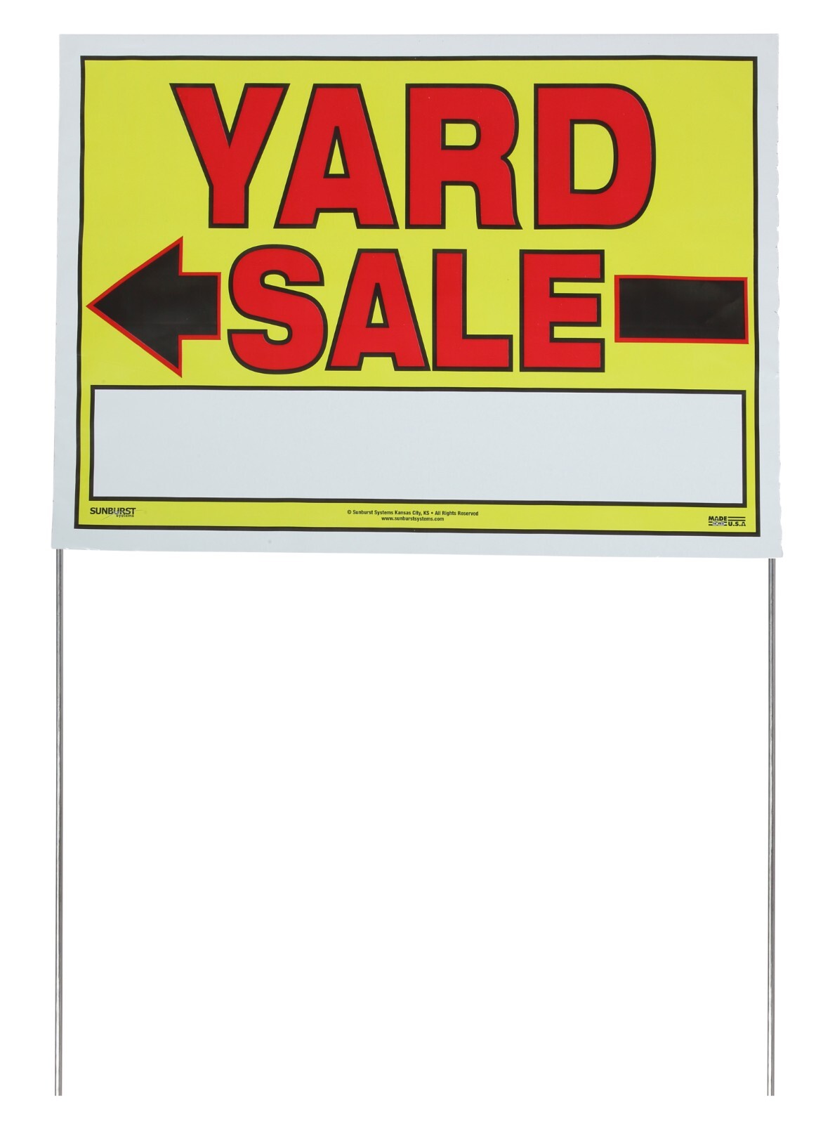 Yard Sale Sign W/ Stake, 22″ x 32″ Fully Assembled with Metal Stake, 10 pack