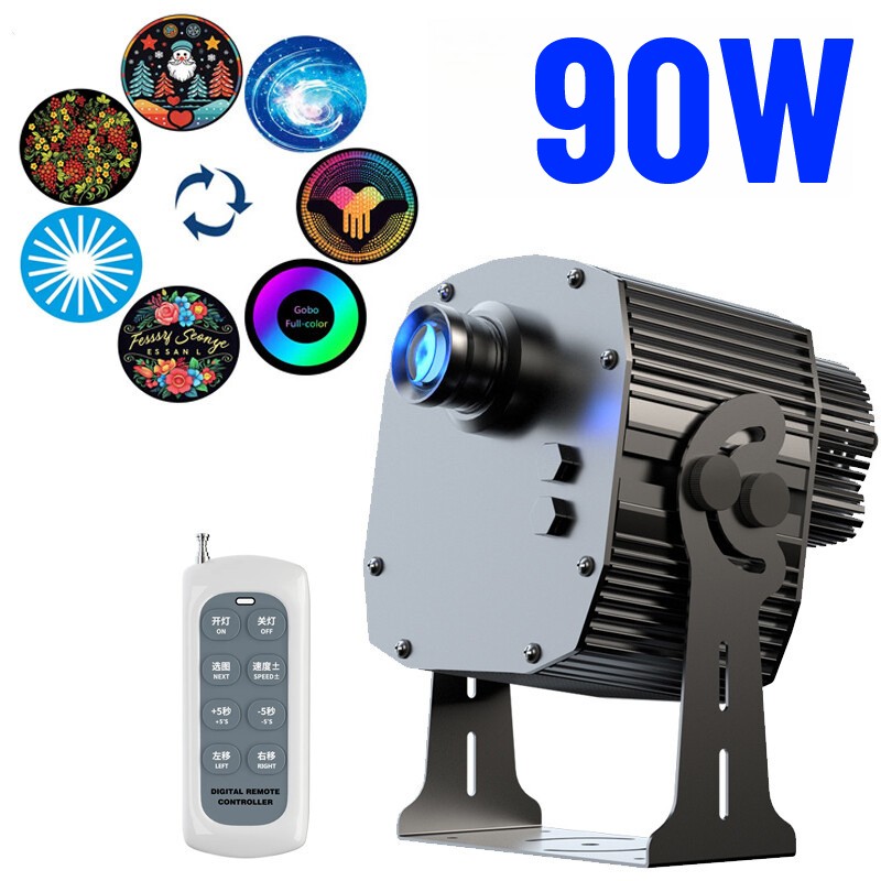 90W 7 Gobo Lens Light Customized Led Logo Gobo Projector Waterproof Projection