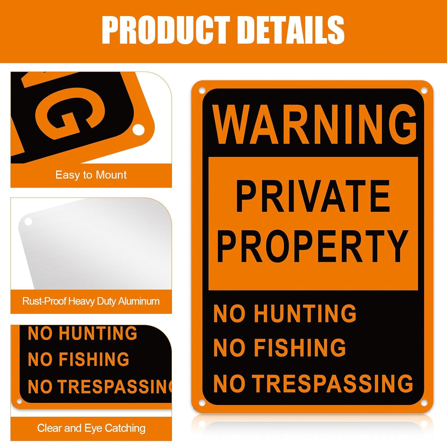 20 Pcs Posted No Trespassing Signs Private Property Weatherproof No