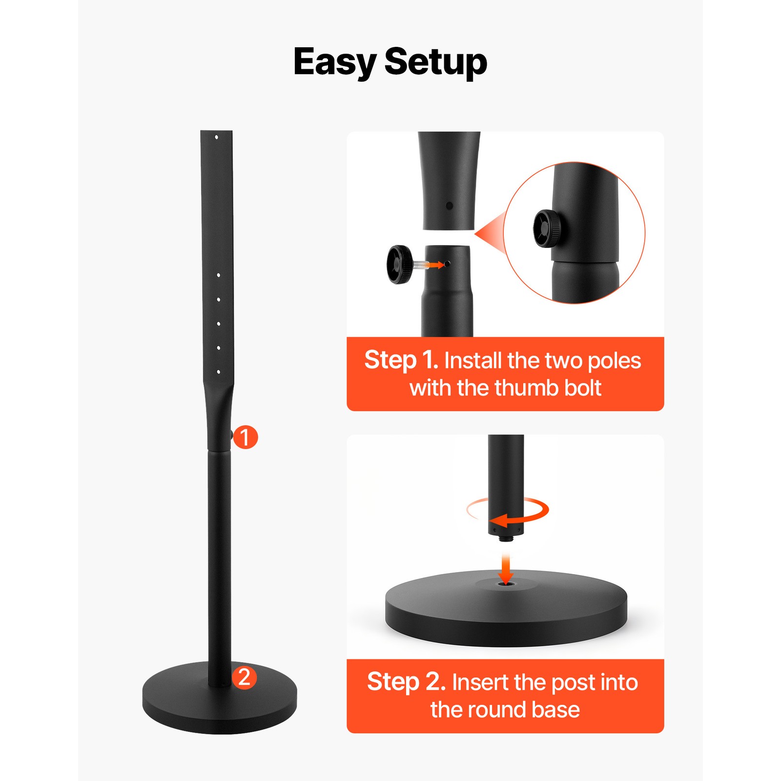 Uimoso Portable Metal Sign Stands 2-Pack, 4 ft Tall for Outdoor Parking