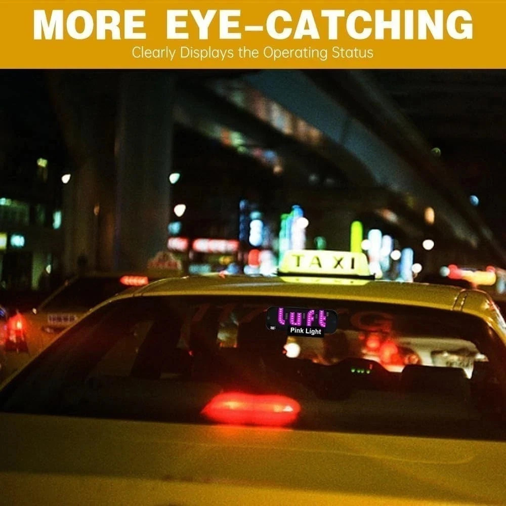 USB LED Light Sign for Drivers,Windshield Taxi Sign with Scrolling Display, Easy