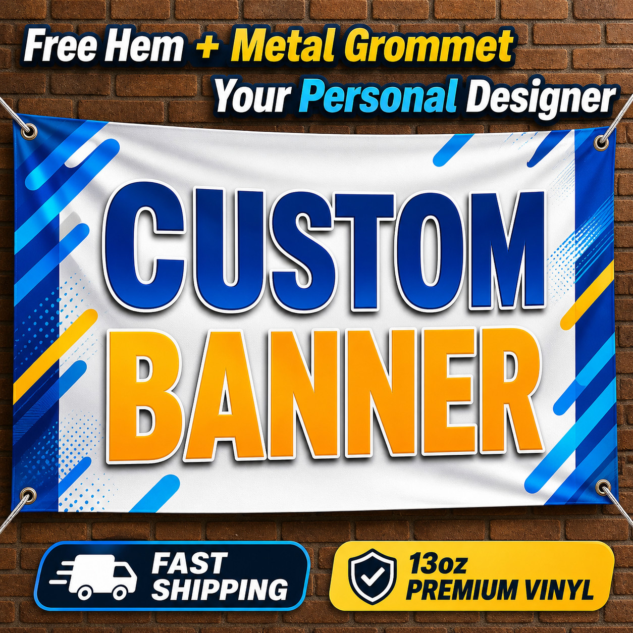 Custom Storefront Banner Waterproof Outdoor Business Sign Heavy Duty Vinyl