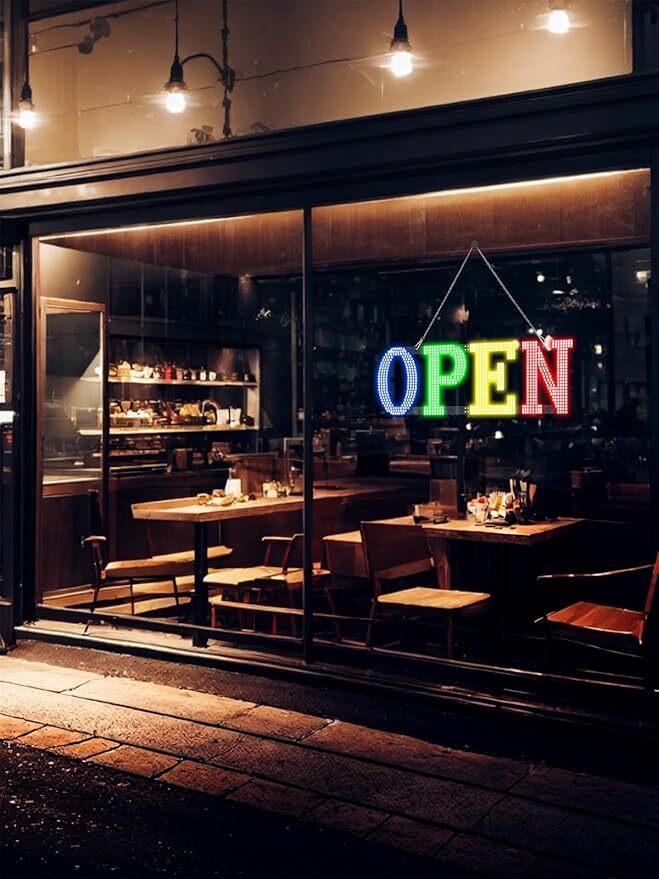 40×14 Extra Large LED Open Sign for Business Bar Retail Shop Light Super Bright