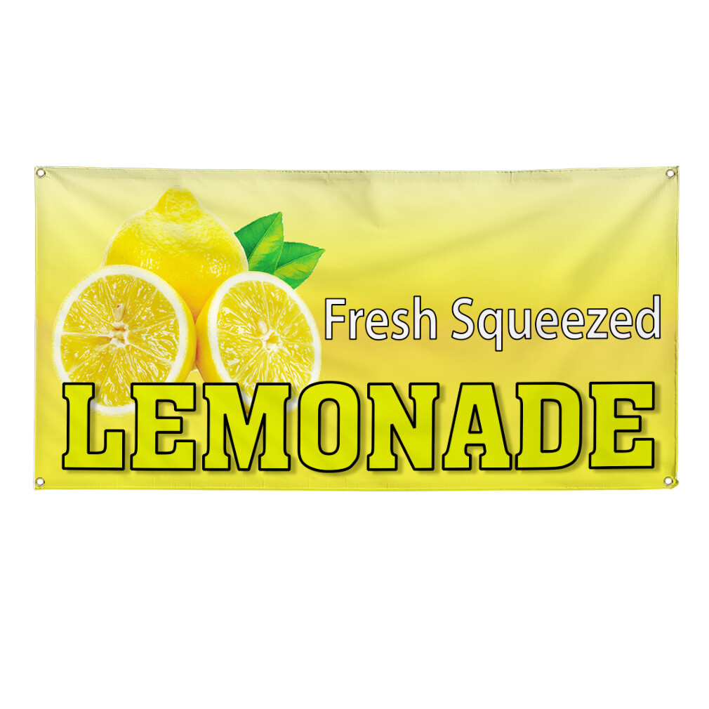 Vinyl Banner Multiple Sizes Fresh Squeezed Lemonade Restaurant Cafe D Outdoor