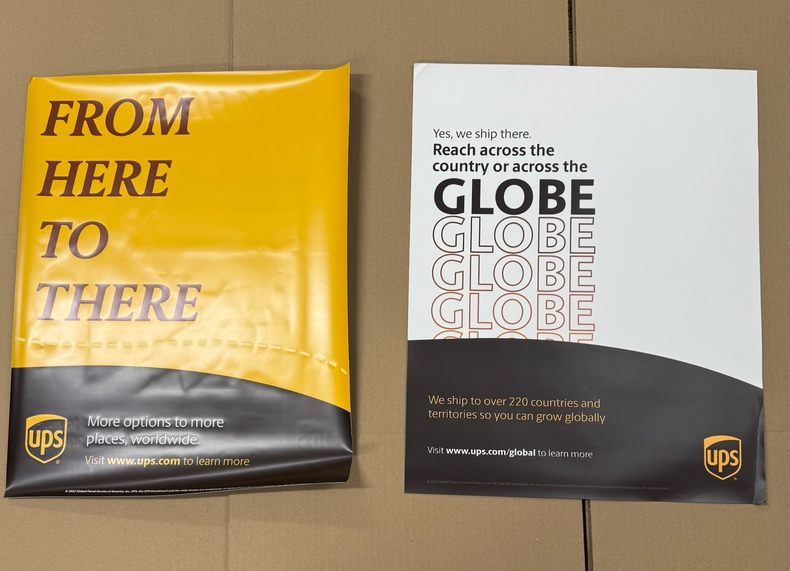 UPS Adhesive Retail Window Advertisement 20×16 in UPS Shipping Storefront Sign