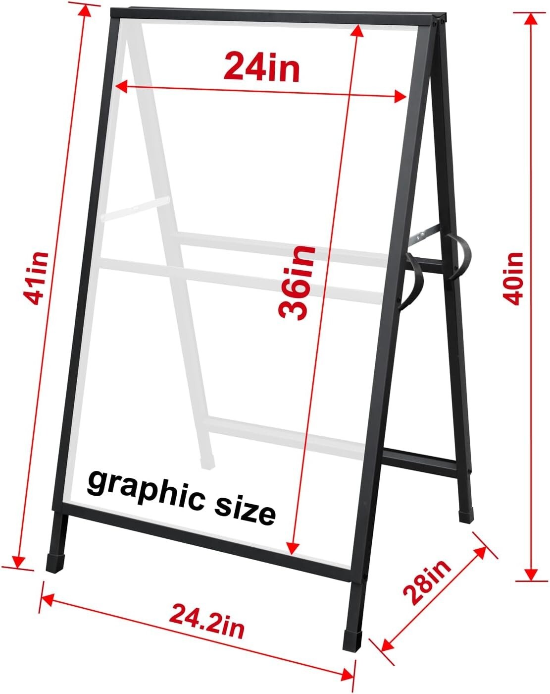 All-Metal A-Frame Sign Holder, Portable 24×36” Sandwich Board for Diverse Uses