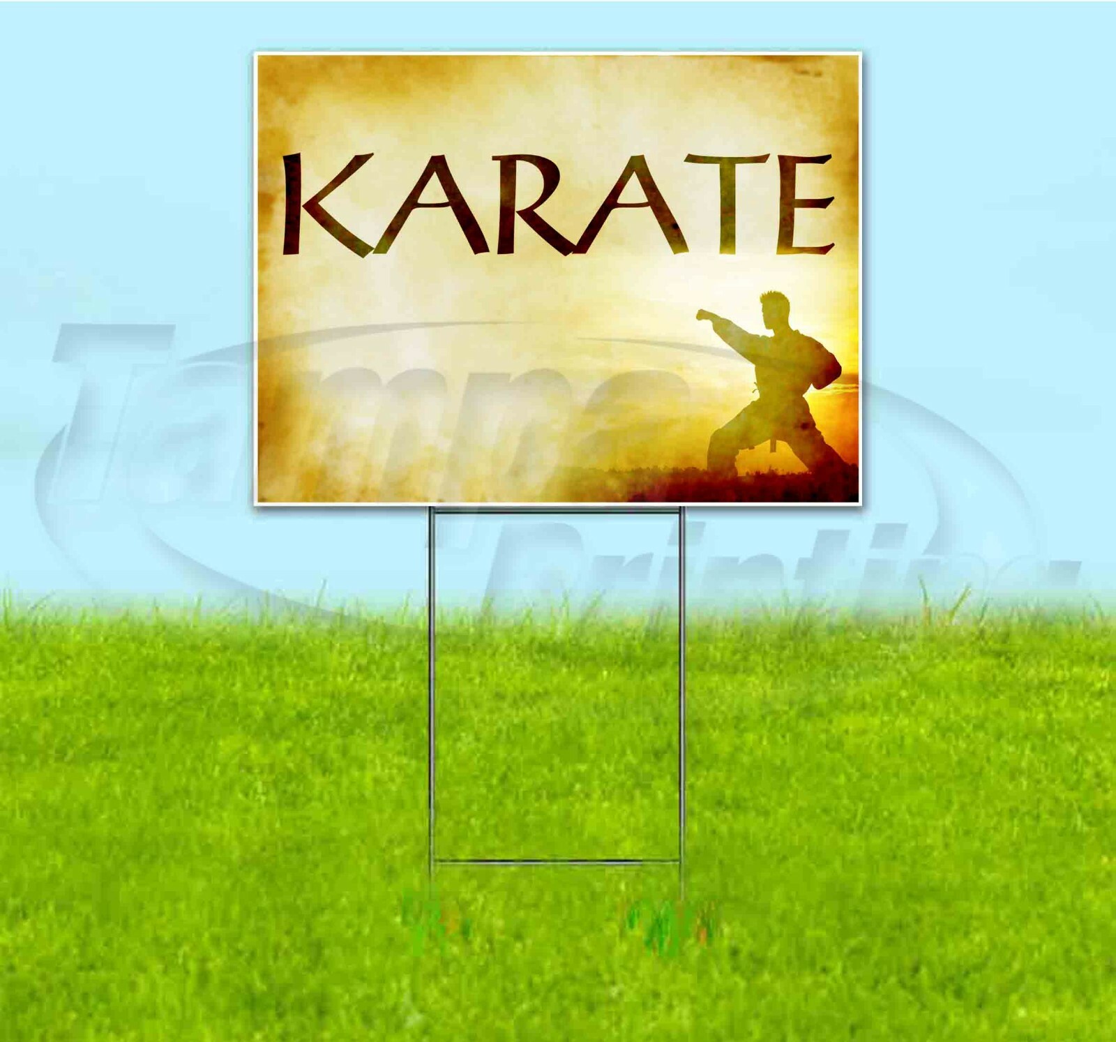 KARATE 18×24 Yard Sign Corrugated Plastic Bandit Lawn Business USA MARTIAL ARTS