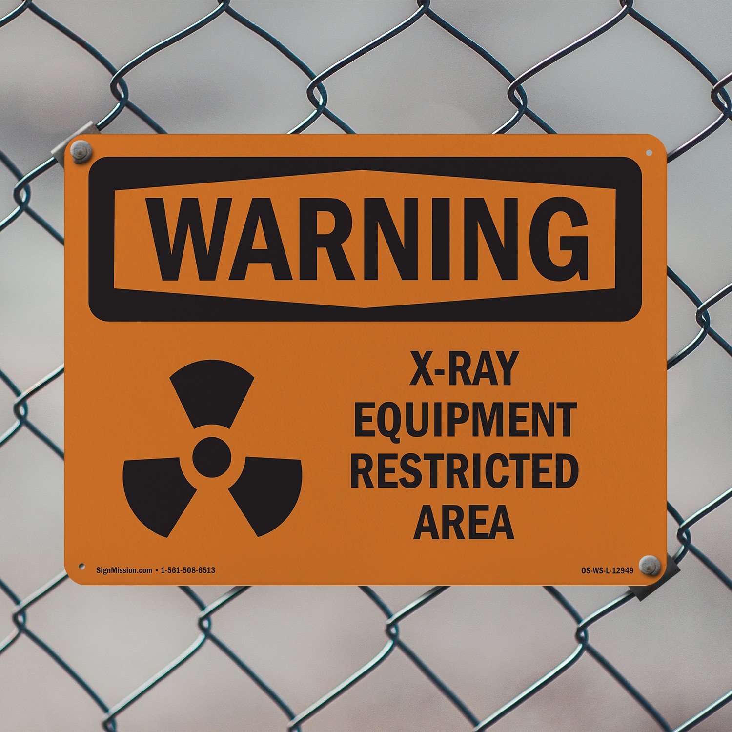 X-Ray Equipment Restricted Area With Symbol OSHA WARNING Sign, Decal 5/10 Pack