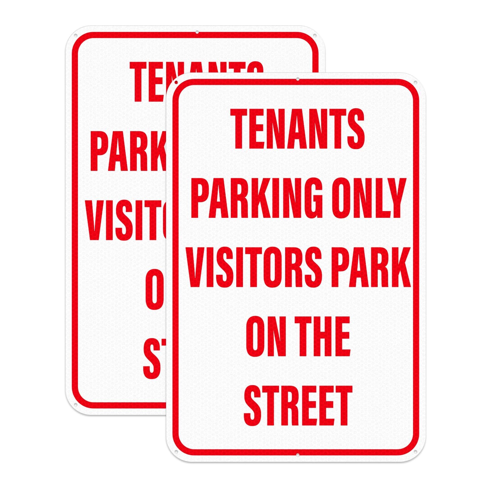 2 Pack Tenants Parking Only Sign Visitors Park On Street 12×18 Inch Aluminum