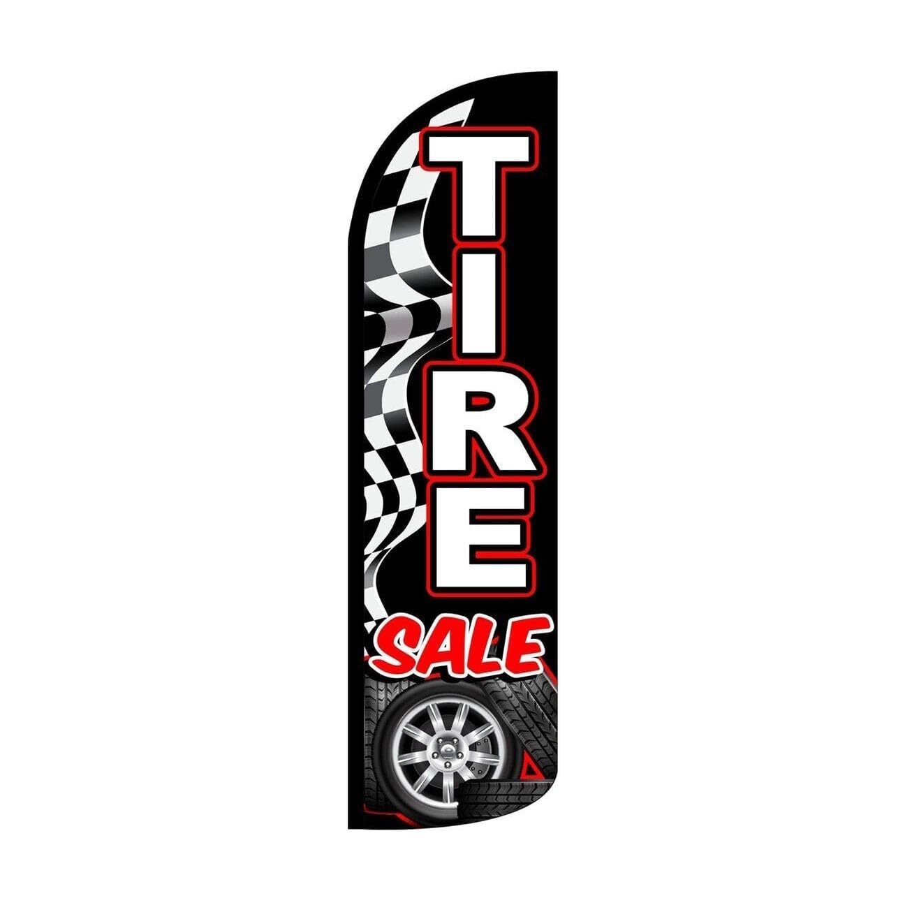 Tire Sale Swooper Flutter Feather Flag | 3ft W x 11.5ft Tall