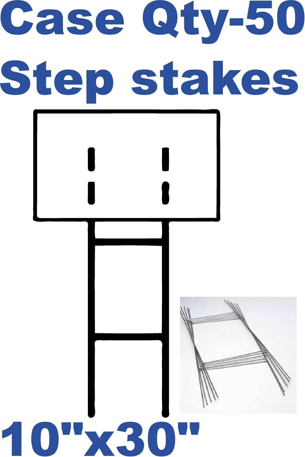 (50 Pack) Yard Sign H-Stakes 10″ x 30″ for Lawn Signs Standard duty