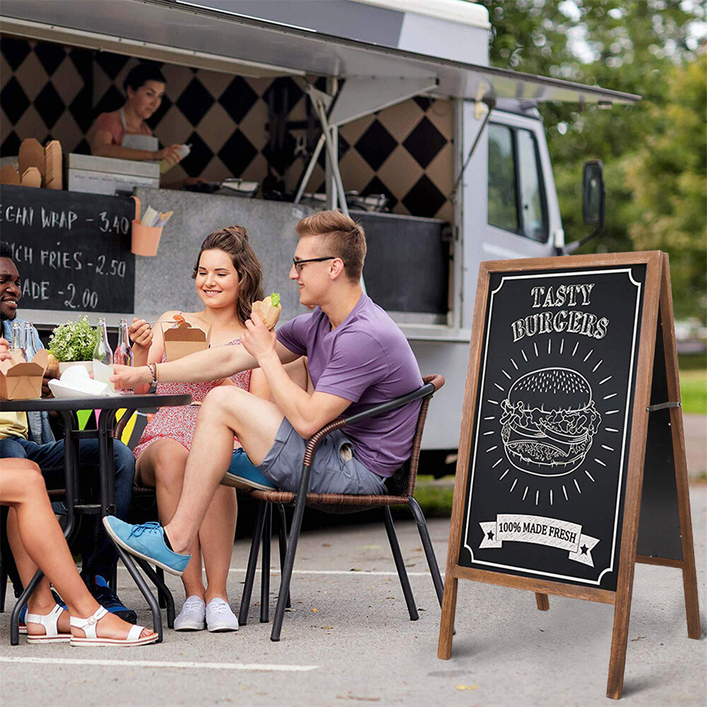 Heavy Duty Outdoor A Frame Sandwich Board Sidewalk Chalkboard Memo Sign Magnetic