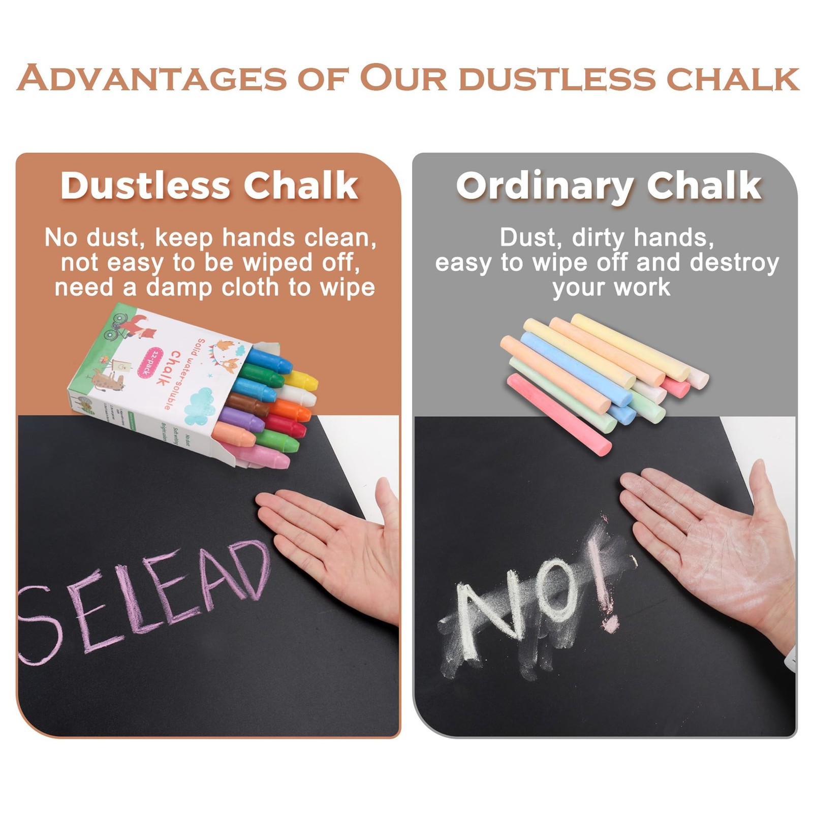 SELEAD Metal Swinging Chalkboard with Wheels – 40″ x 20″ Double Sided Rolling…
