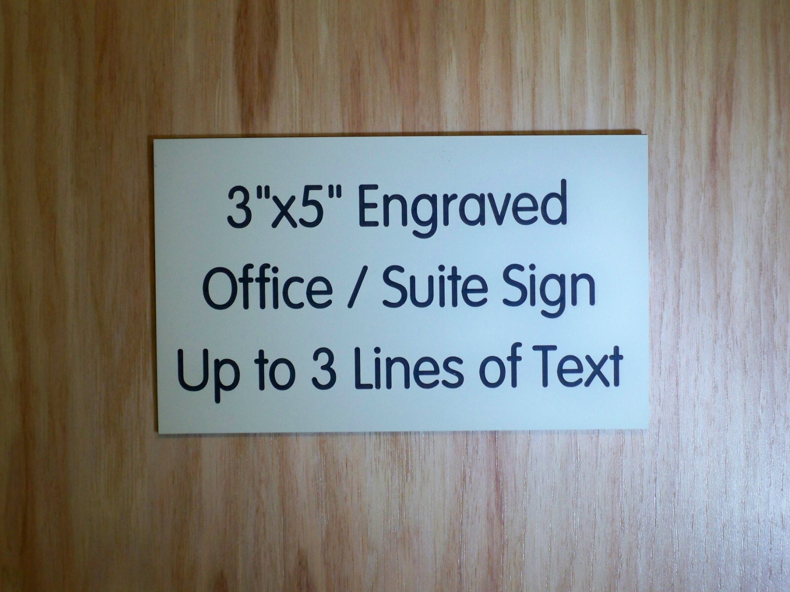 Custom Engraved 3×5 inch White Sign | Add Your Wording | with Adhesive Backing