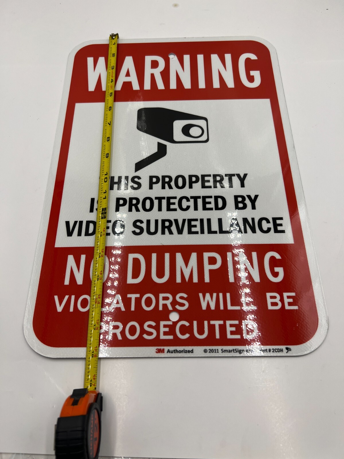 (QTY 11) SmartSign 2CDH Warning Property Protected Video Surveillance 12″ x 18″