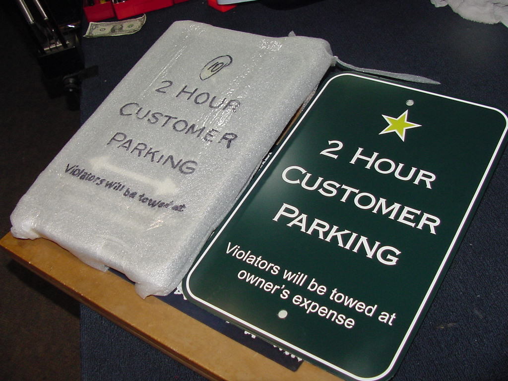 Lot of Fourteen (14) Customer Parking Signs, 2 Hour Maximum 12 In. X 18 In Metal