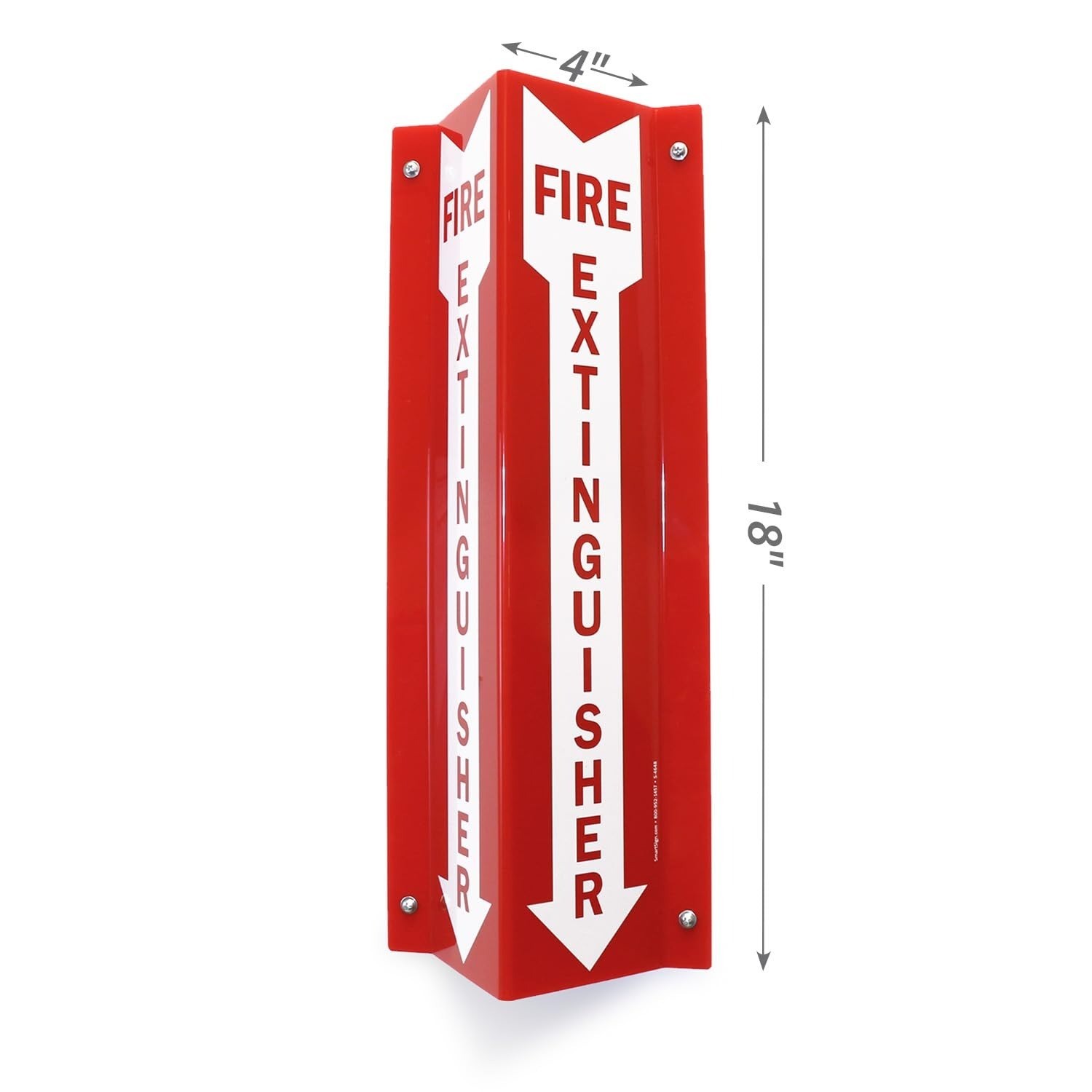 SmartSign 4″x18″ Fire Extinguisher Projecting Sign Red Acrylic w/ Arrow Lot of 2