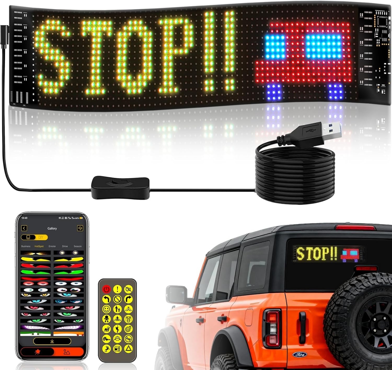 Vibrant Multi-Color LED Matrix Display for Bar & Store | APP & Remote Controlled
