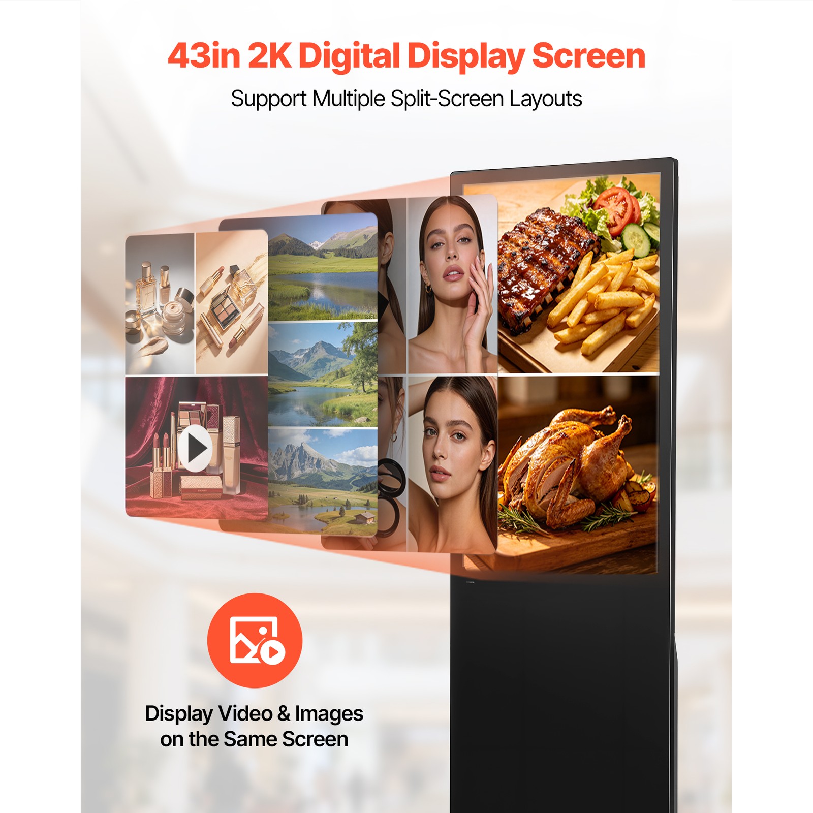 Uimoso 43 in Indoor Digital Signage Floor Standing LCD Advertising Display Kiosk