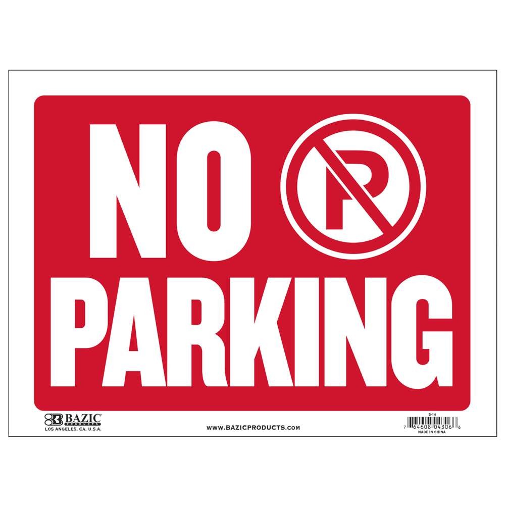 BAZIC 9″ X 12″ No Parking Sign, pack of 24