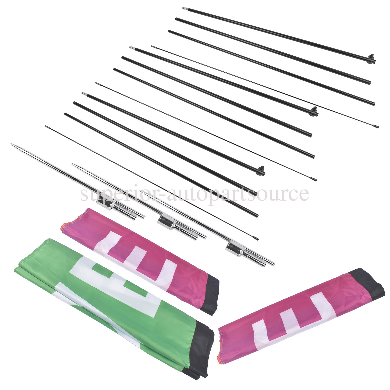 Open Feather Flags w/Pole Kit Durable Stretch Fabric Flag Portable &Convenient