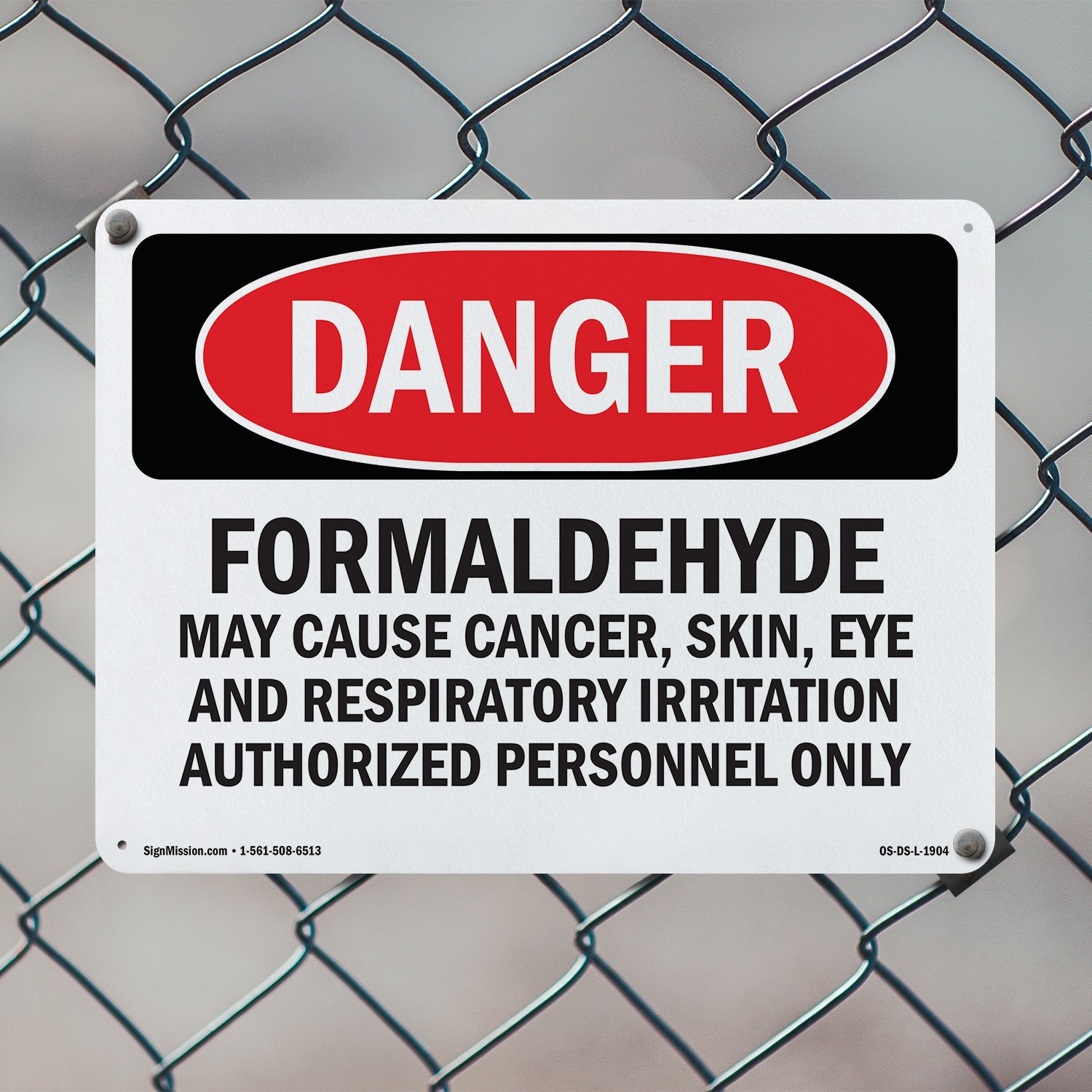 Formaldehyde May Cause Cancer OSHA Danger Sign Metal Plastic, Decal 5 or 10 Pack