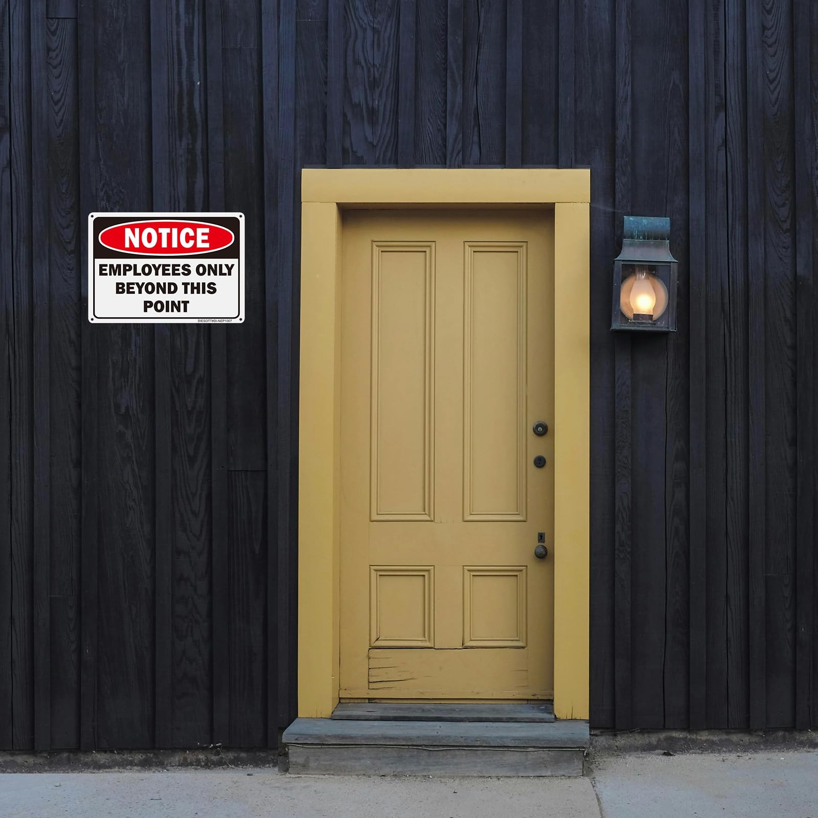 4 Pack Employees Only Beyond This Point Signs, 10×7 inches Aluminum Notice- E…