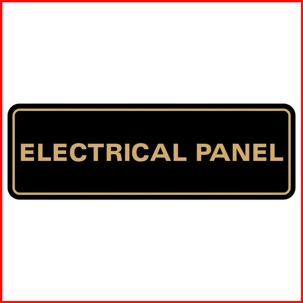 All Quality Electrical Panel Sign – Black/Gold – Small (10 Pack)