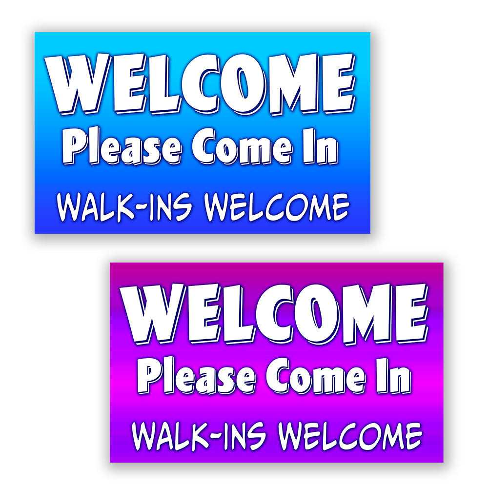 2 Pack Welcome Please Come in Walk-ins Welcome Perforated Window Decal 9″ x 15″