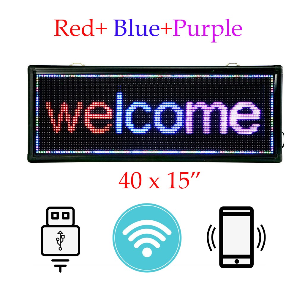 40×15″ Outdoor LED Sign Programmable Scrolling Message Display Board Advertising