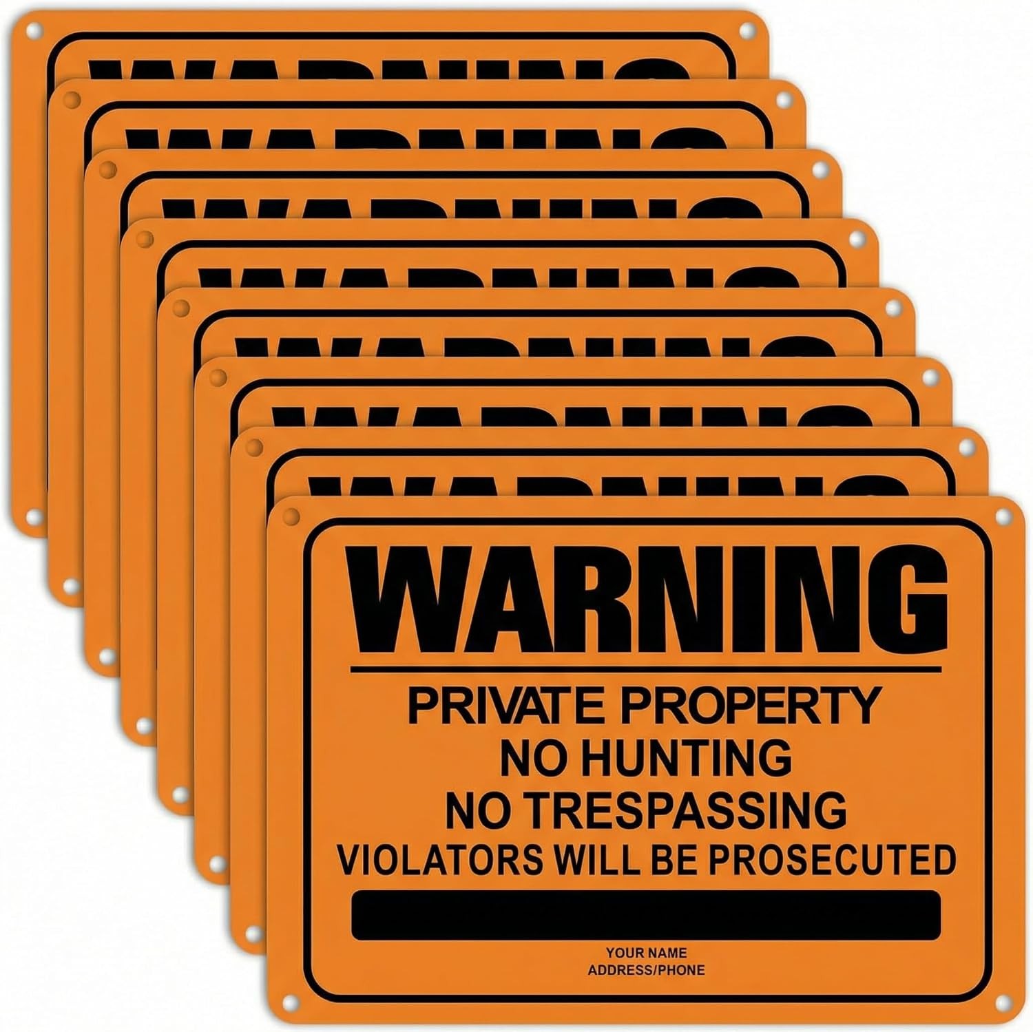8 Pcs No Trespassing Signs 10×7 Reflective Aluminum Private Property Red