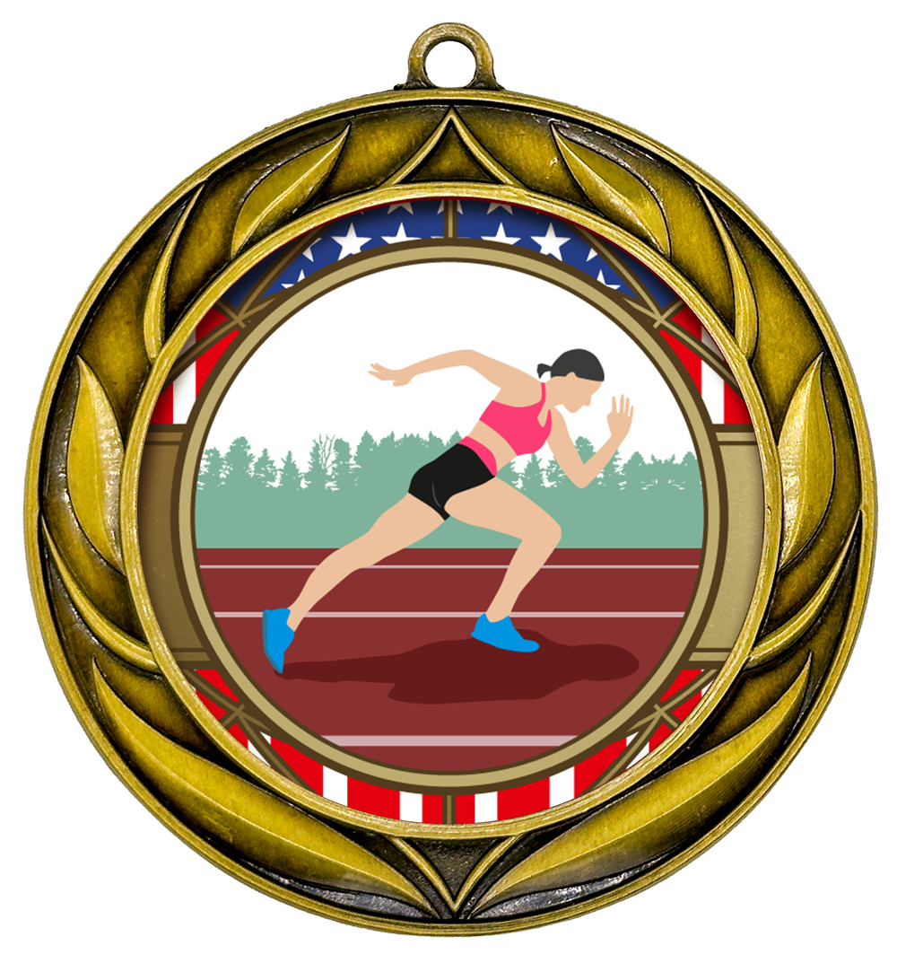 All Quality Wreath Design Track and Field Medal (female)