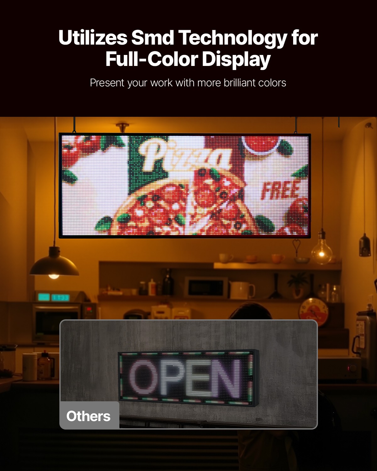 VEVOR 40×18 in Programmable LED Sign Digital Scrolling Display Board P6