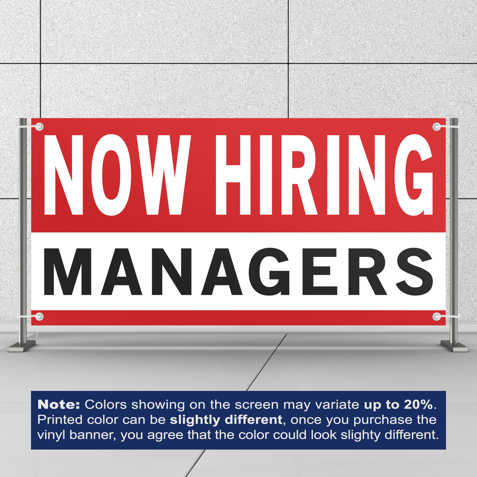 Now Hiring Managers 13 oz Heavy Duty Vinyl Banner General Manager Help Wanted