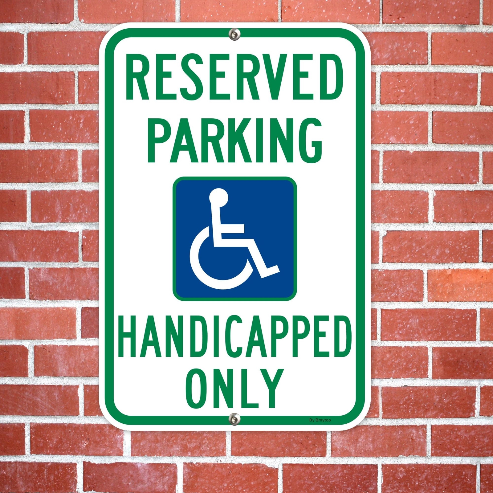 2 Pack 18×12″ Large Reserved Handicap Parking Sign Reflective Aluminum