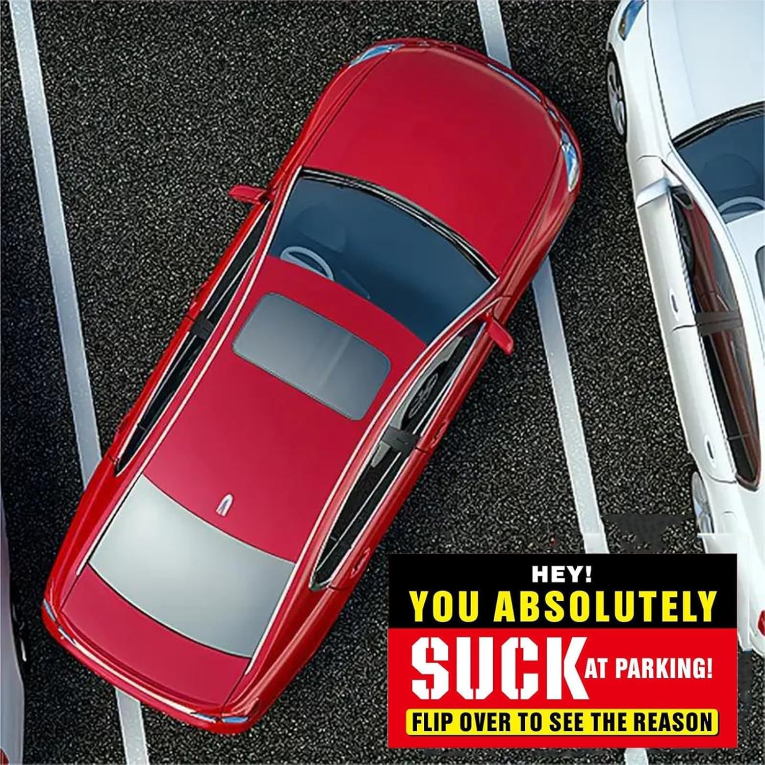 Bad Parking Cards – 100Pcs You Absolutely Suck At 3.5” X 2”, Red