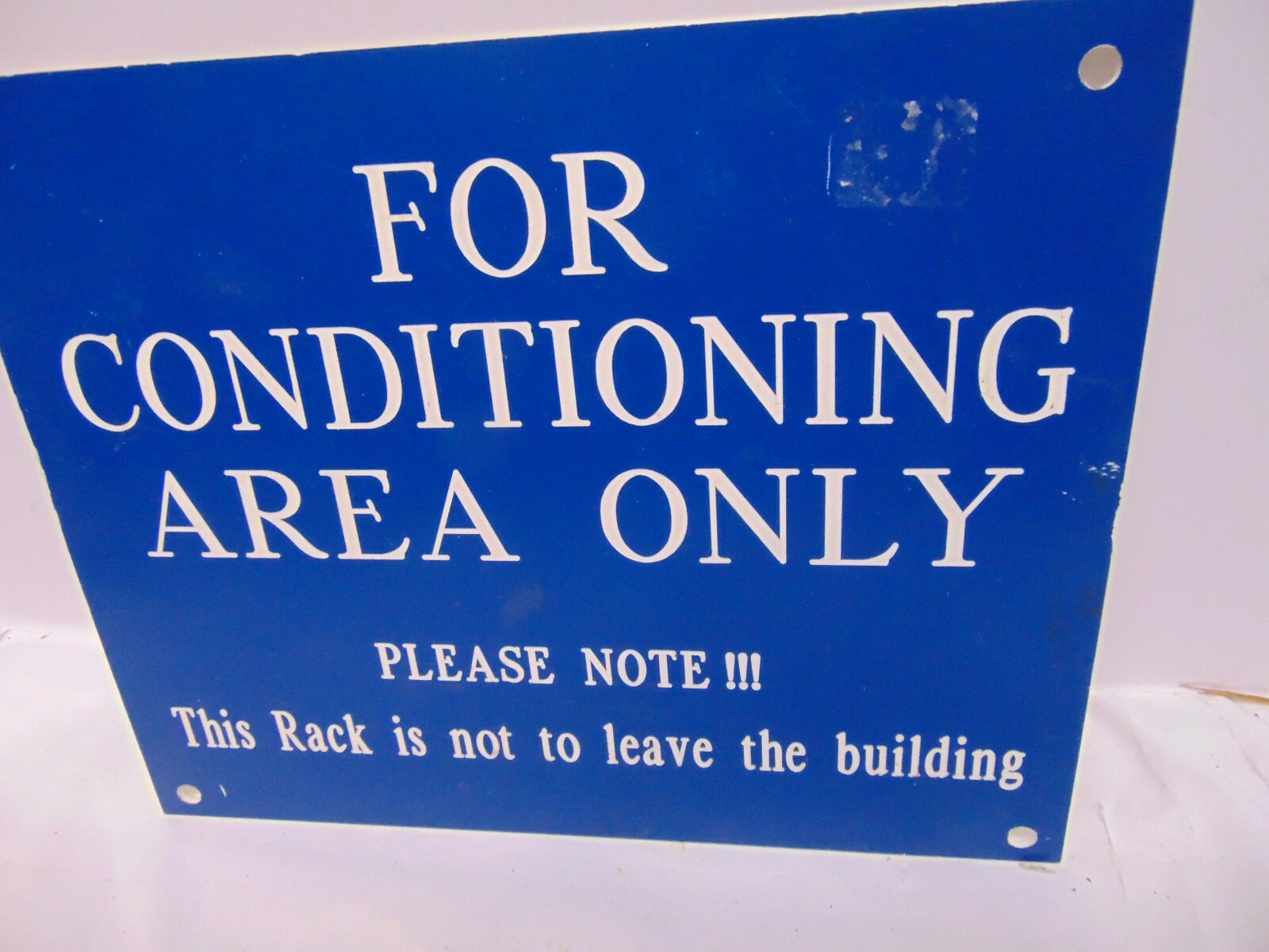 Vintage “Air Conditioning Area Only” blue sign 10″ x 8″ USA