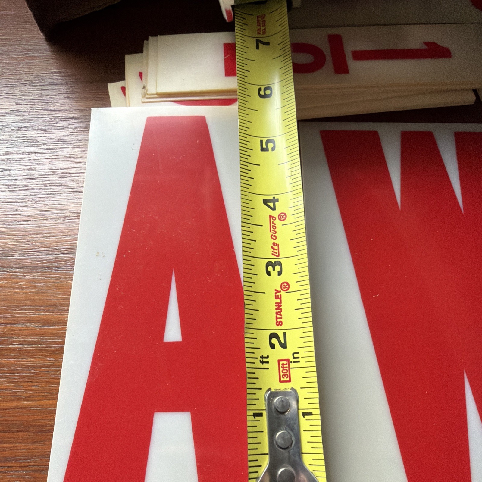 Vintage Red On White Plastic Marquee Letters Numbers Symbols 6 X 3
