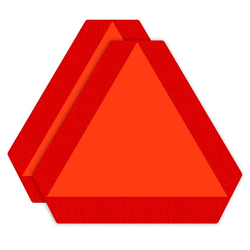 IGNIXIA (Pack of 02) Slow Moving Vehicle Sign, PVC Vinyl Decal Slow Moving Vehic