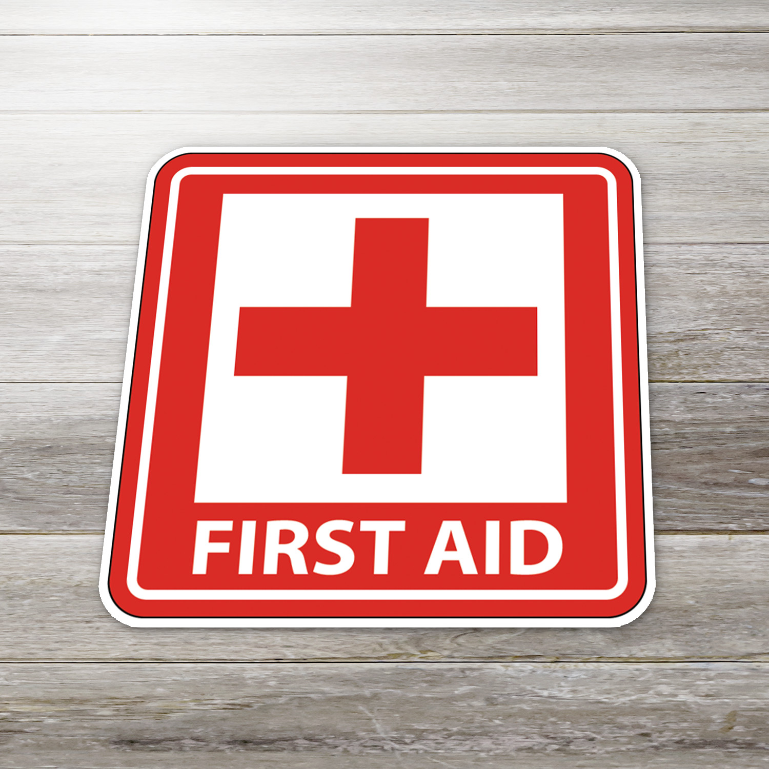 First Aid Location Sign Vinyl Decal | Emergency Safety Warning Sticker
