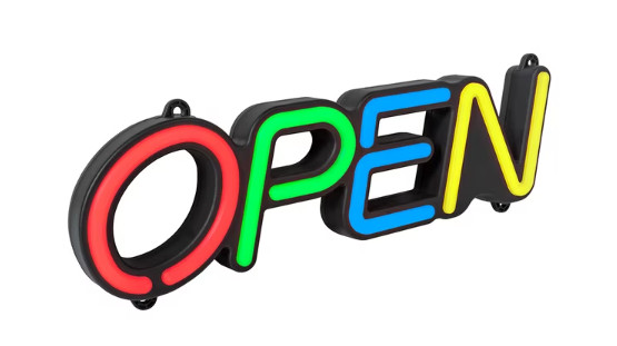 ROYAL SOVEREIGN MULTI-COLOR PROGRAMMABLE FLASH OPEN SIGN RSB-1770E WINDOW WALL