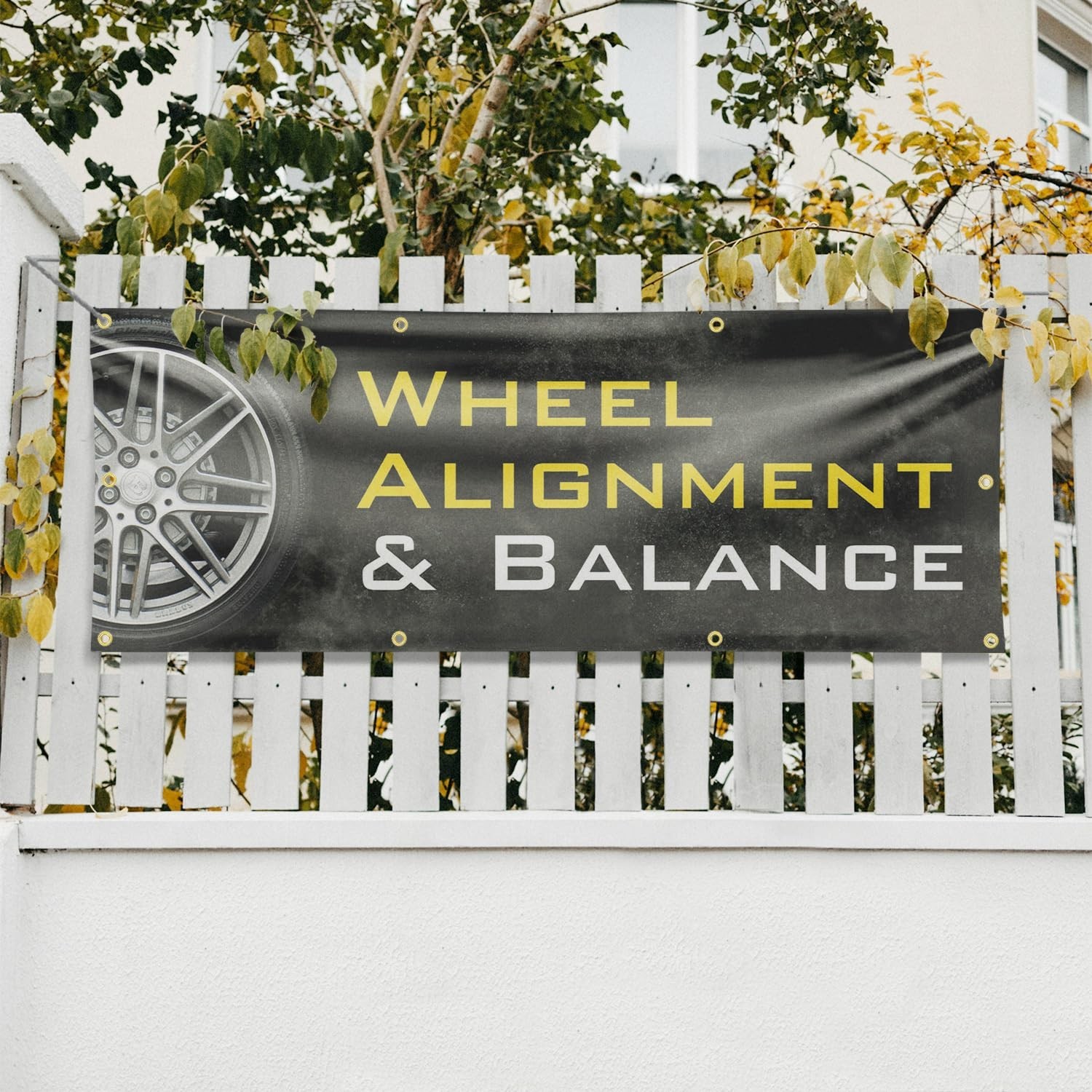 SignMission B-96-30940 Wheel Alignment & Balancing Banner 36″ x 96″ 13 oz Vinyl