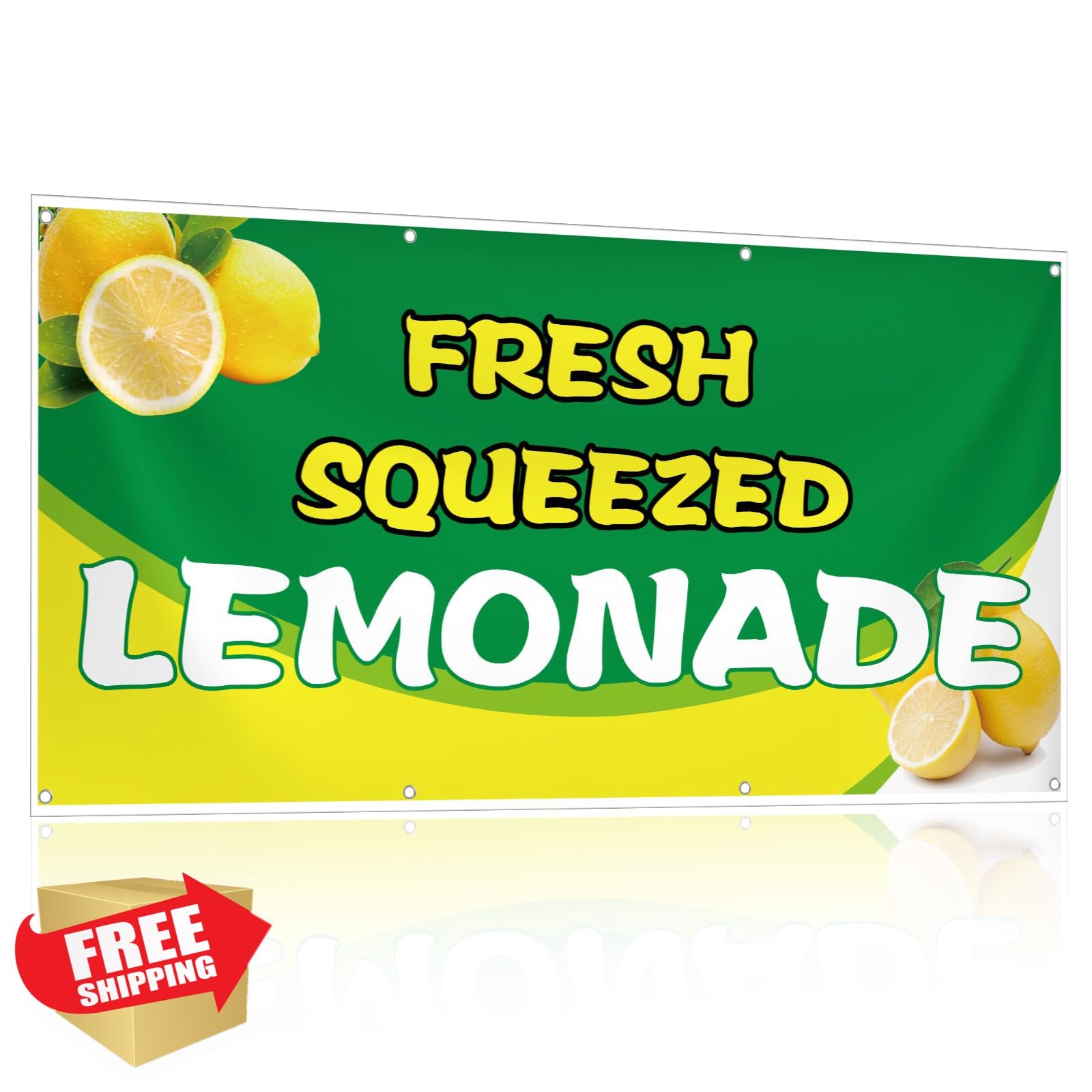 HunnmingRe Lemonade Banner 2×4 ft Fresh Squeezed Sign