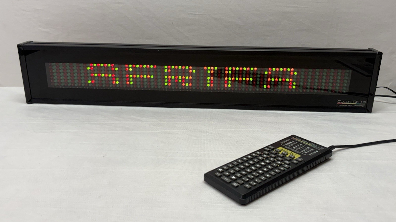 Vintage Color Cells LED Moving Message Sign CC784 Seville Classics Remote Power